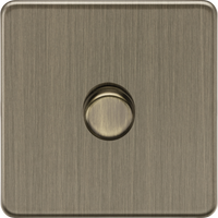 Knightsbridge SF2191AB Screwless 1G 2-Way 10-200W (5-150W LED) Intelligent Dimmer - Antique Brass