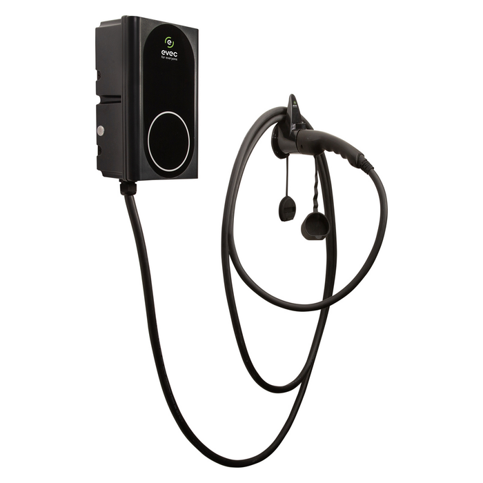 EVEC VEC04 Wall Mounted Smart EV Charger 22kW Three Phase Tethered Universal Socket Type 2 5M - westbasedirect.com