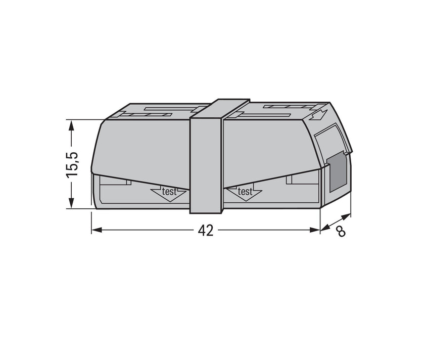 Wago 224-201 2.5mm² Inline Service Connector - Grey (50 Full Box) - westbasedirect.com