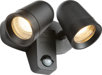 Knightsbridge NESGUPIR Neso 230V IP54 GU10 Twin Security Spotlights with PIR