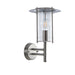Saxby 4478182 York 1lt wall IP44 15W Polished stainless steel & clear pc 15W LED E27 (Required) - westbasedirect.com
