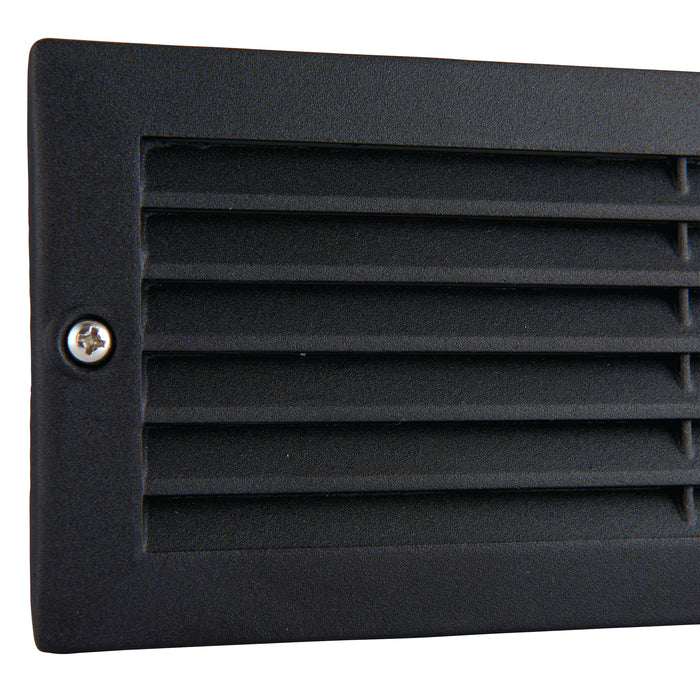 Saxby OL60AB Eco plain & louvre IP44 40W Textured black paint & frosted glass 40W E27 GLS (Required) - westbasedirect.com