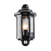 Saxby 1818PIR Traditional PIR half lantern IP44 15W Satin black paint & clear pc 15W LED E27 (Required) - westbasedirect.com