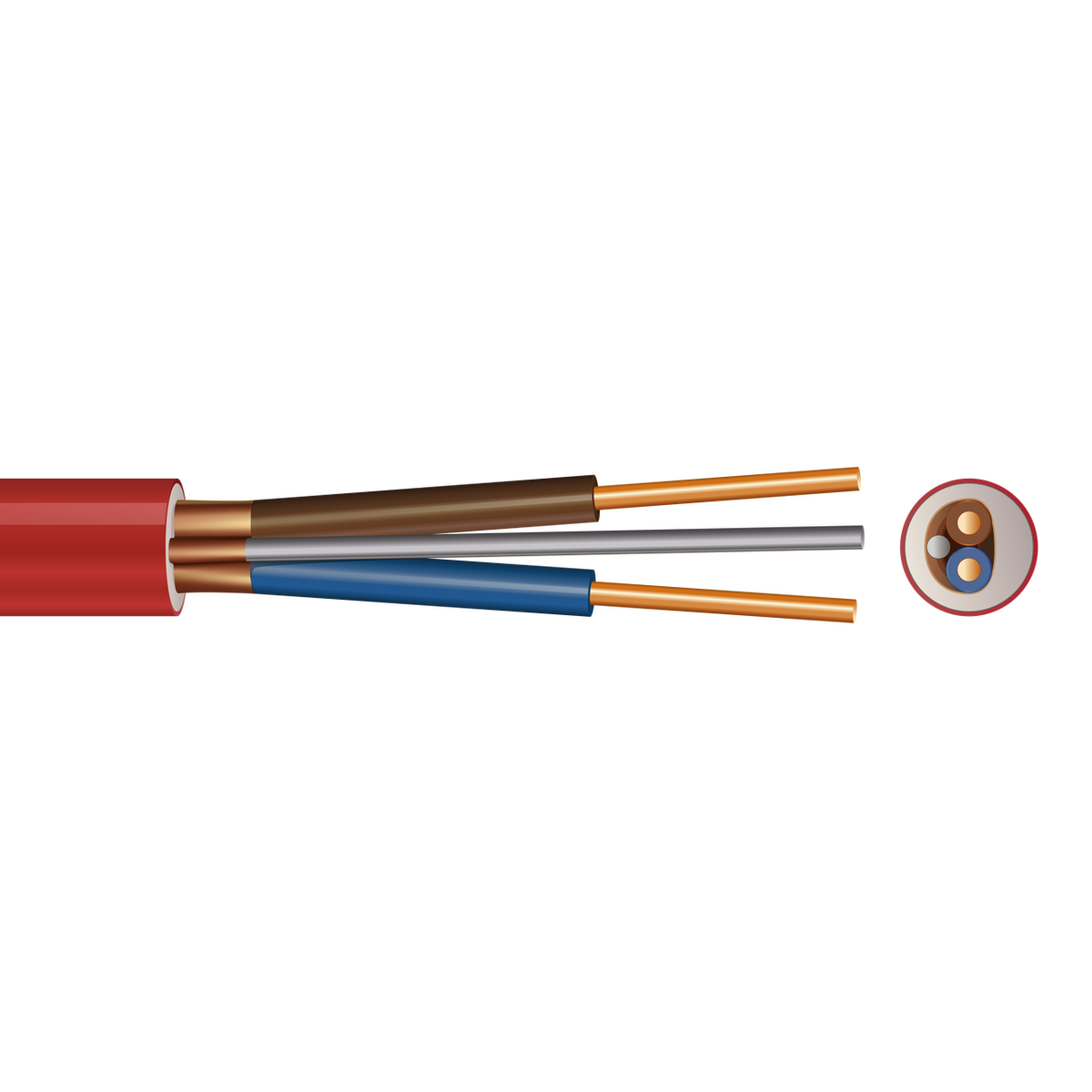 2 Core 1.5mm Enhanced Fire Resistant Red Cable - 100m Drum ...
