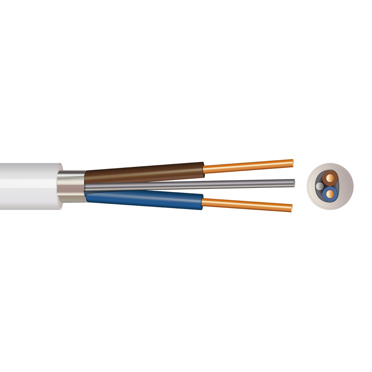 2 Core 1.5mm Fire Resistant White Cable - 100m Drum — westbasedirect.com