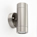 Saxby 13802 Palin 2lt wall IP44 7W Brushed stainless steel & clear glass 2 x 7W LED GU10 (Required) - westbasedirect.com