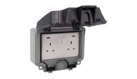 Timeguard TW1209DPN Weathersafe IP66 Twin Gang 13A Switched Socket DP with Neon