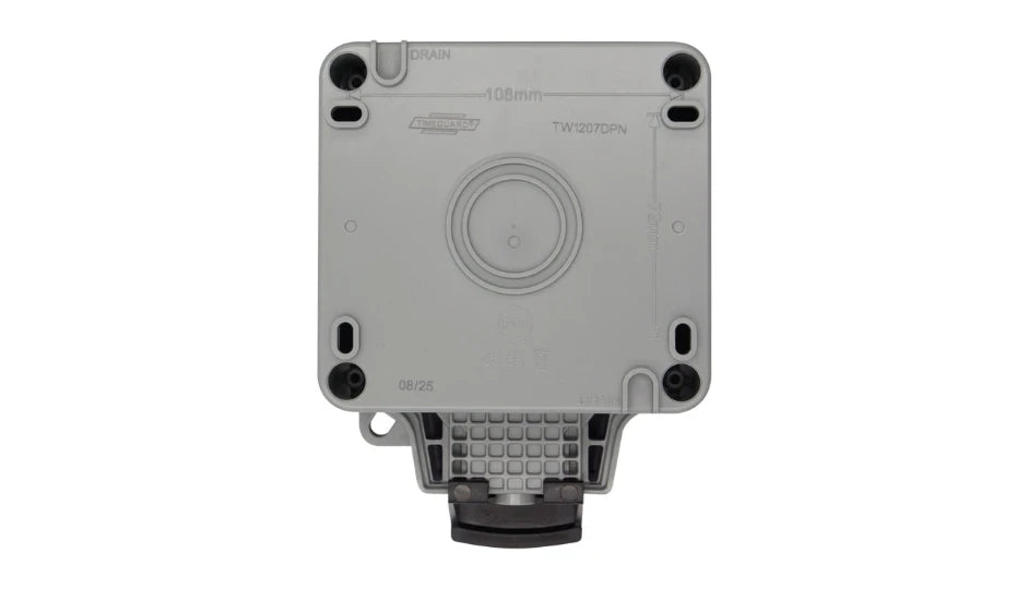 Timeguard TW1207DPN Weathersafe IP66 Single Gang 13A Switched Socket DP with Neon