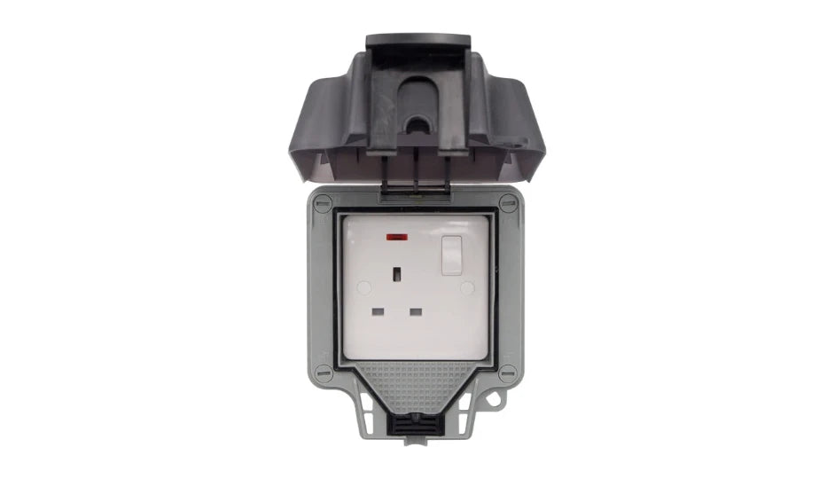Timeguard TW1207DPN Weathersafe IP66 Single Gang 13A Switched Socket DP with Neon