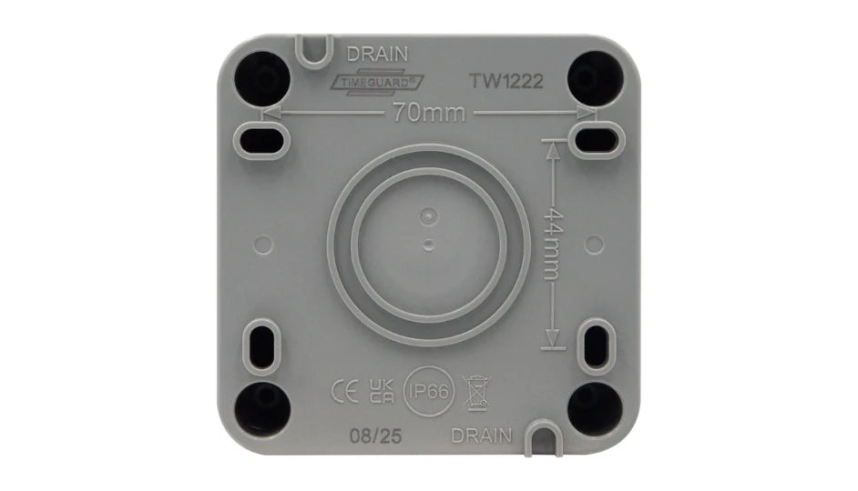 Timeguard TW1222 Weathersafe IP66 Twin Gang 2 Way 20AX Switch with Neon - westbasedirect.com