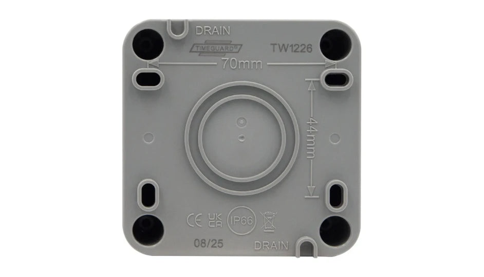 Timeguard TW1226 Weathersafe IP66 Single Gang 20AX Press Switch with Neon - westbasedirect.com