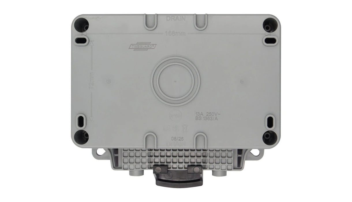 Timeguard TW1409DPA Weathersafe IP66 2 Gang 13A Switched Socket DP with Active RCD - westbasedirect.com