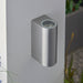 Saxby 13915 Doron 2lt wall IP44 35W Brushed alloy & clear glass 2 x 35W GU10 reflector (Required) - westbasedirect.com