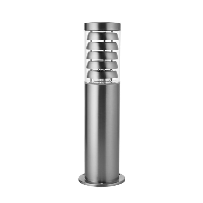 Saxby 13922 Tango post IP44 8W Brushed stainless steel & clear pc 8W LED E27 Cool White (Required) - westbasedirect.com