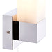 Saxby 39627 Square 1lt wall IP44 40W Chrome effect plate & matt opal duplex glass 40W E14 candle (Required) - westbasedirect.com