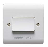 Crabtree CR1009 Instinct White Moulded 10A TP Isolator Switch with Isolator Symbol
