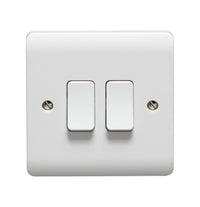 Crabtree CR1272 Instinct White Moulded 10AX 2 Gang 2 Way Switch