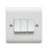 Crabtree CR1372 Instinct White Moulded 10AX 3 Gang 2 Way Switch