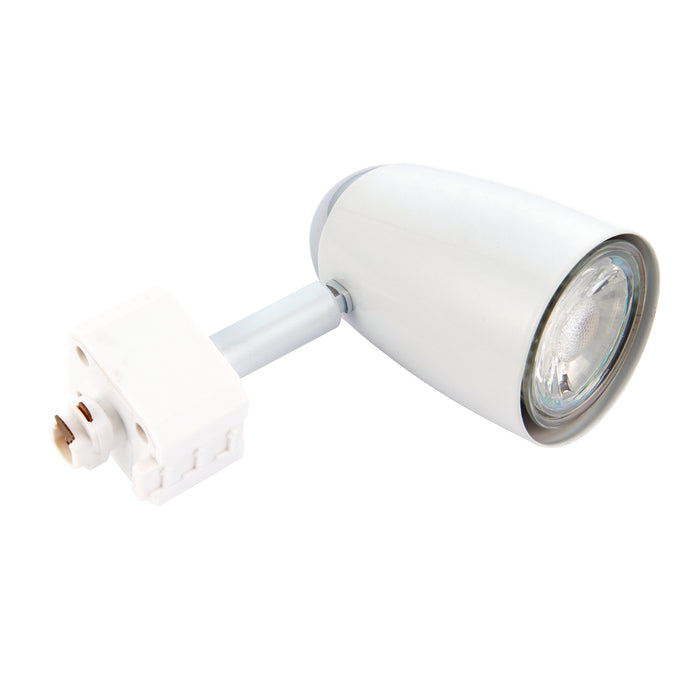Saxby 42315 Monte track head 6W Gloss white paint & chrome effect plate & white pc 6W LED GU10 (Required) - westbasedirect.com