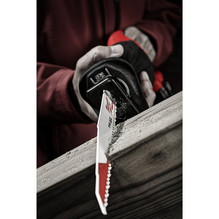 Milwaukee 48475026 SAWZALL 230mm 5TPi Wood with Nails Heavy Duty Demolition Saw Blade - Pack of 5 - westbasedirect.com