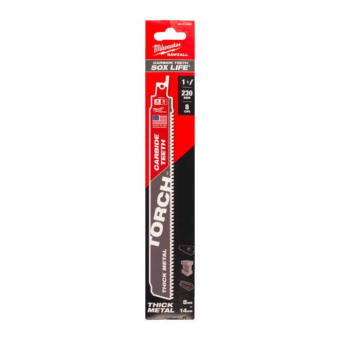 Milwaukee 48475202 SAWZALL 230mm 8TPi Metal Heavy Duty Touch Carbide Teeth Saw Blade - westbasedirect.com