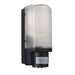 Saxby 48739 Motion PIR 1lt wall IP44 10W Frosted & black pc 10W LED E27 (Required) - westbasedirect.com