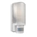 Saxby 48740 Motion PIR 1lt wall IP44 10W Frosted & gloss white pc 10W LED E27 (Required) - westbasedirect.com