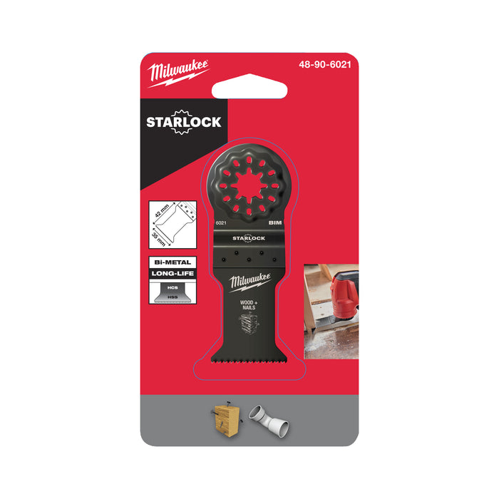 Milwaukee 48906021 35mm OMT Starlock Bi-Metal Wood & Nail Plunge Multi-Tool Blade - westbasedirect.com