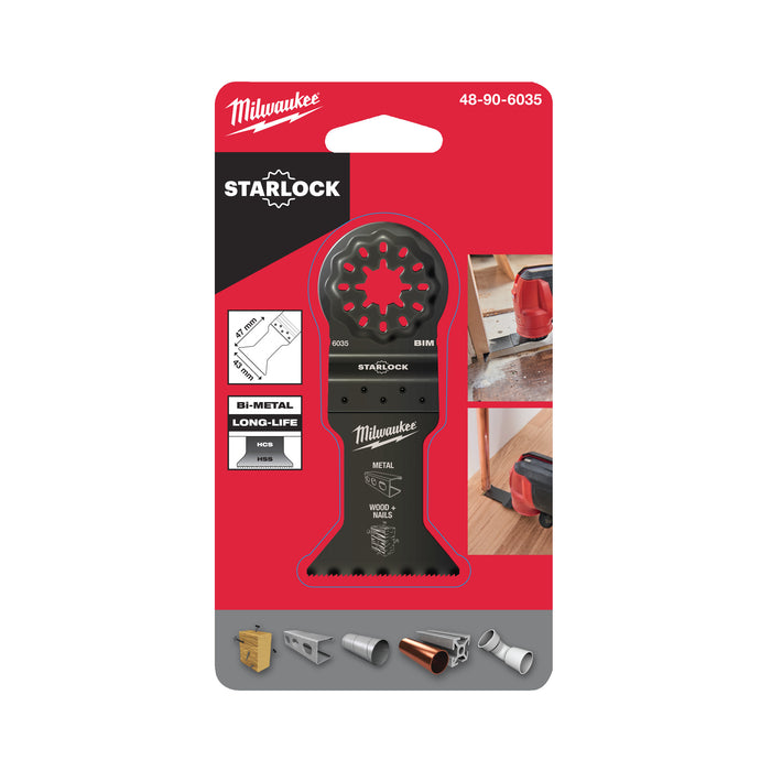 Milwaukee 48906035 43mm OMT Starlock Bi-Metal Wood & Metal Plunge Multi-Tool Blade - westbasedirect.com