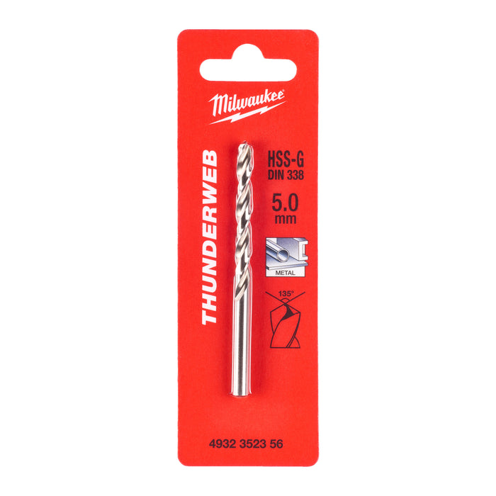 Milwaukee 4932352356 Metal HSS-G Thunderweb Drill Bit (DIN338) 5x86mm - westbasedirect.com