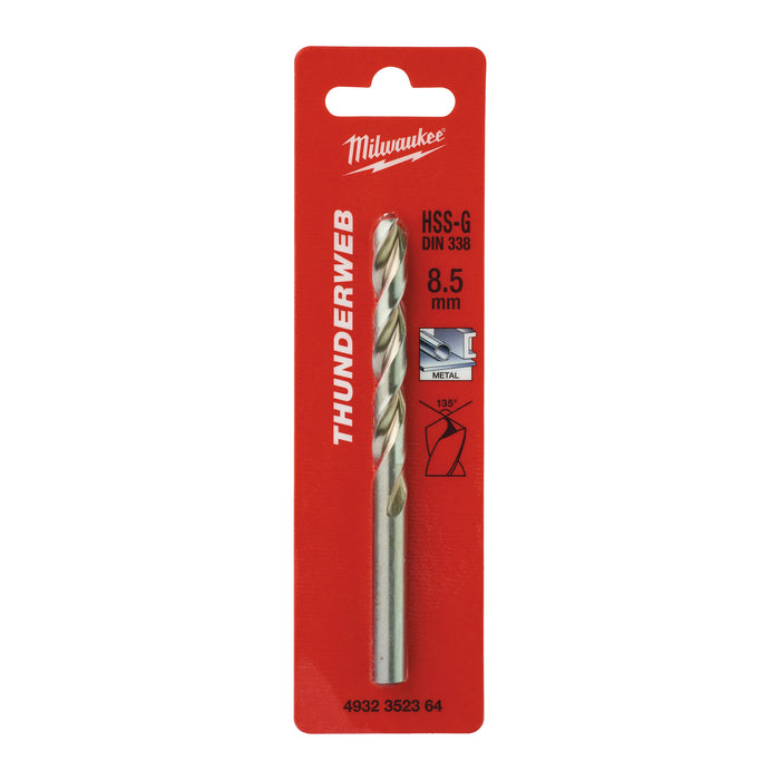 Milwaukee 4932352364 Metal HSS-G Thunderweb Drill Bit (DIN338) 8.5x117mm - westbasedirect.com