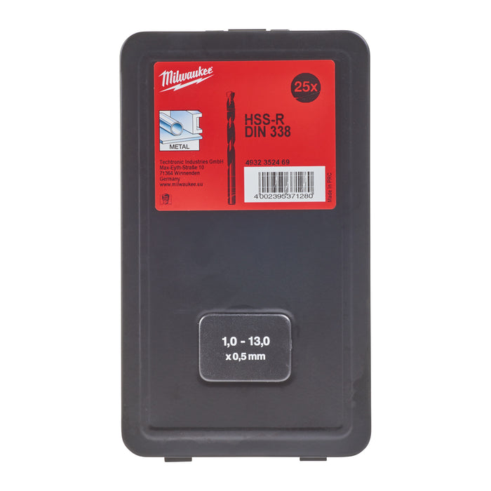 Milwaukee 4932352469 Metal HSS-R Drill Bit Set (DIN338) - 25 Piece - westbasedirect.com