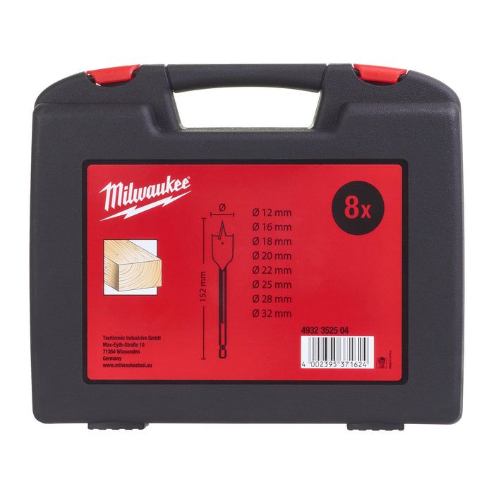 Milwaukee 4932352504 Wood Flat Drill Bit Set - 8 Piece - westbasedirect.com