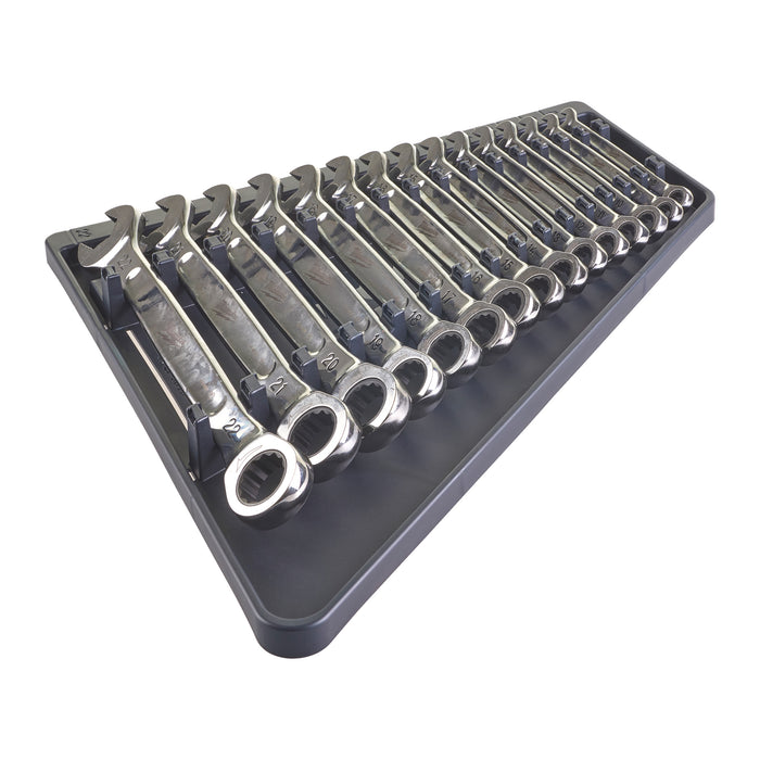 Milwaukee 4932464994 15 Piece MAXBITE Ratcheting Metric Combination Spanner Set - westbasedirect.com