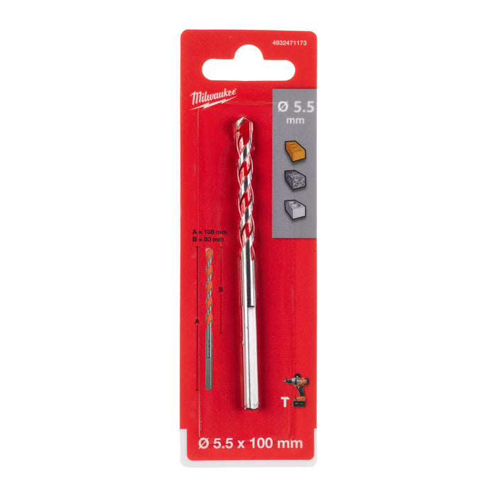 Milwaukee 4932471173 Premium Concrete Drill Bit 5.5x100mm - westbasedirect.com