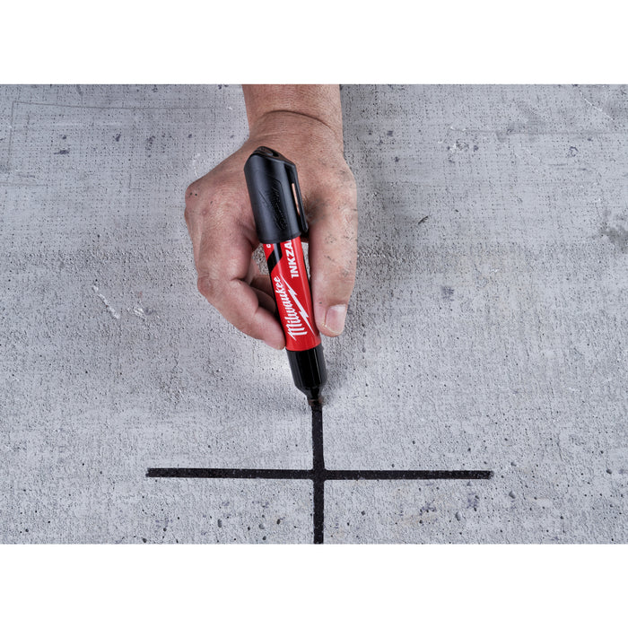 Milwaukee 4932471555 INKZALL Black L Chisel Tip Marker Pen - westbasedirect.com