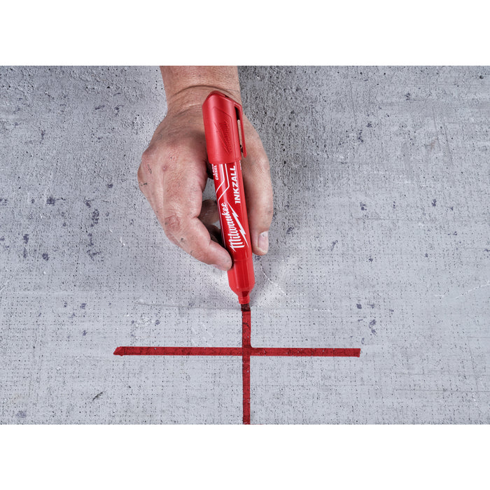 Milwaukee 4932471556 INKZALL Red L Chisel Tip Marker Pen