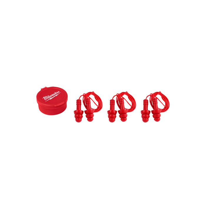 Milwaukee 4932471904 Reusable Corded Ear Plugs - Pack of 3