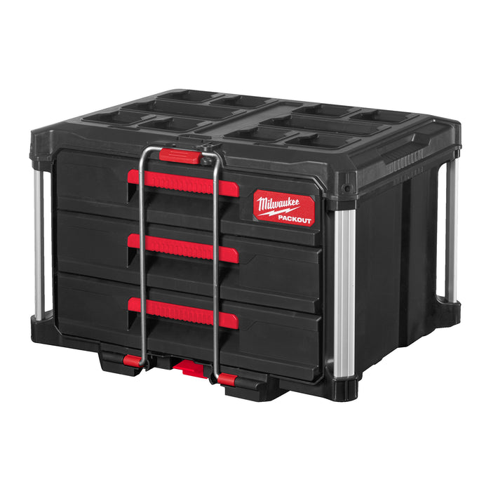 Milwaukee PACKOUT Rolling Drawer, 3 Drawer Tool Box & Organizer Kit