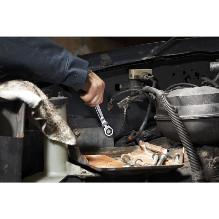 Milwaukee 4932478557 7 Piece MAXBITE Metric Flexible Head Ratcheting Combination Spanner Set - westbasedirect.com