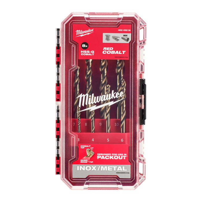 Milwaukee 4932499256 Metal HSS-G Cobalt Drill Bit Set - 8 Piece - westbasedirect.com