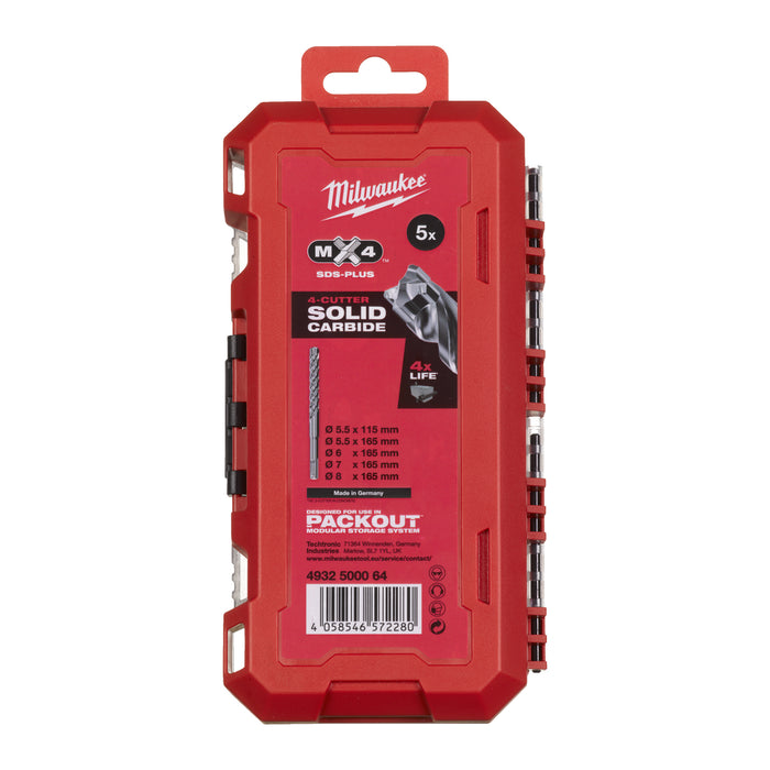 Milwaukee 4932500064 SDS-Plus MX4 Drill Bit Set - 5 Piece - westbasedirect.com