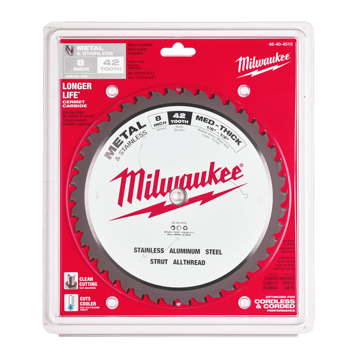Milwaukee 4932501141 203mm x 5/8" 42T Circular Saw Blade for Metal