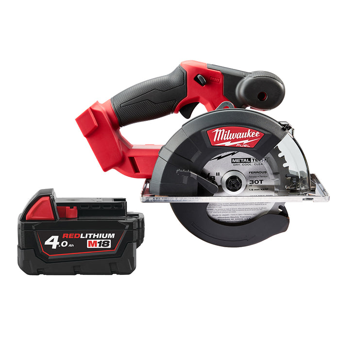 Milwaukee M18FMCS-0+M18B4 Kit - 18V FUEL Cordless Metal Circular Saw + M18B4 4.0Ah Li-ion Battery
