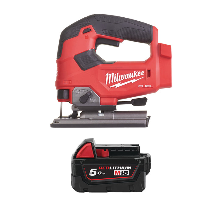 Milwaukee M18FJS-0X+M18B5 Kit - 18V FUEL Cordless Top Handle Jigsaw + M18B5 5.0Ah Li-ion Battery