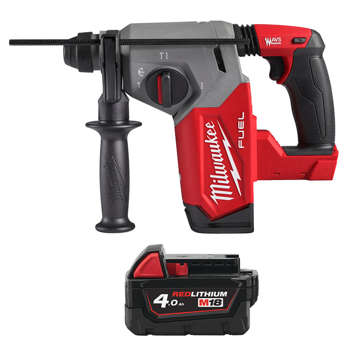 Milwaukee M18FH-0+M18B4 Kit - 18V FUEL Brushless SDS+ Hammer Drill + M18B4 4.0Ah Li-ion Battery