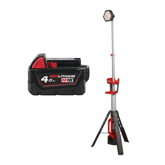 Milwaukee M18SAL2-0+M18B4 Kit - 18V Stand Area Light + M18B4 4.0Ah Li-ion Battery