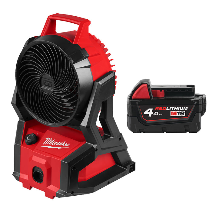 Milwaukee M18AFG2-0+M18B4 Kit - 18V 2nd Generation Air Fan + M18B4 4.0Ah Li-ion Battery