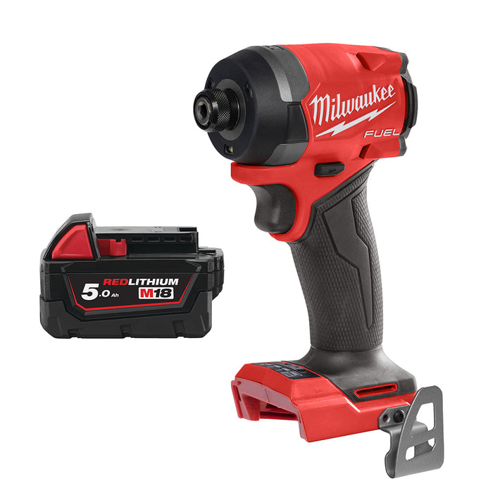 Milwaukee M18FID3-0+M18B5 Kit - 18V FUEL Brushless 1/4" Impact Driver + M18B5 5.0Ah Li-ion Battery