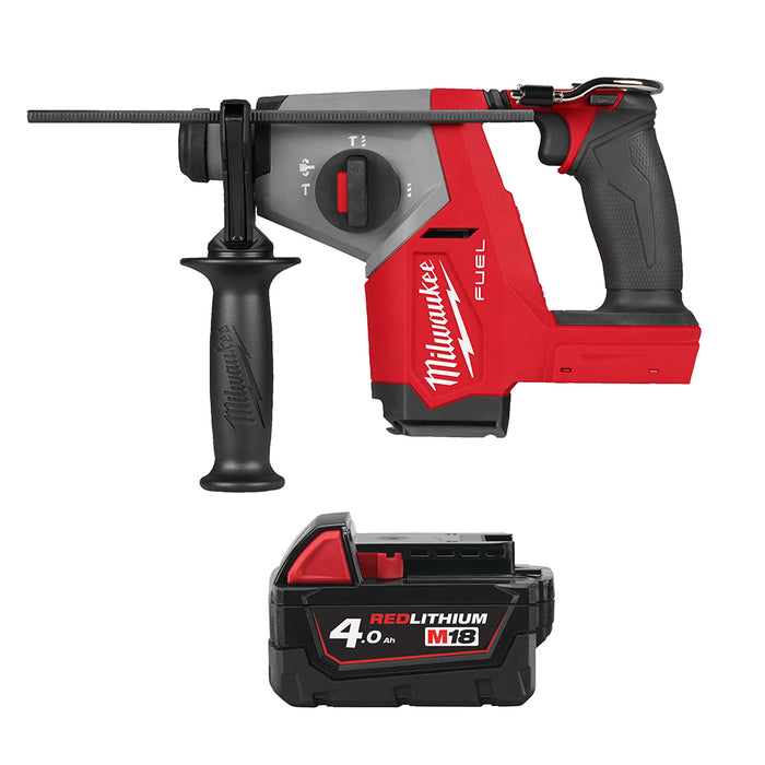 Milwaukee M18FHAC16-0+M18B4 Kit - 18V FUEL Brushless 16mm Compact SDS+ Rotary Hammer Drill + M18B4 4.0Ah Li-ion Battery